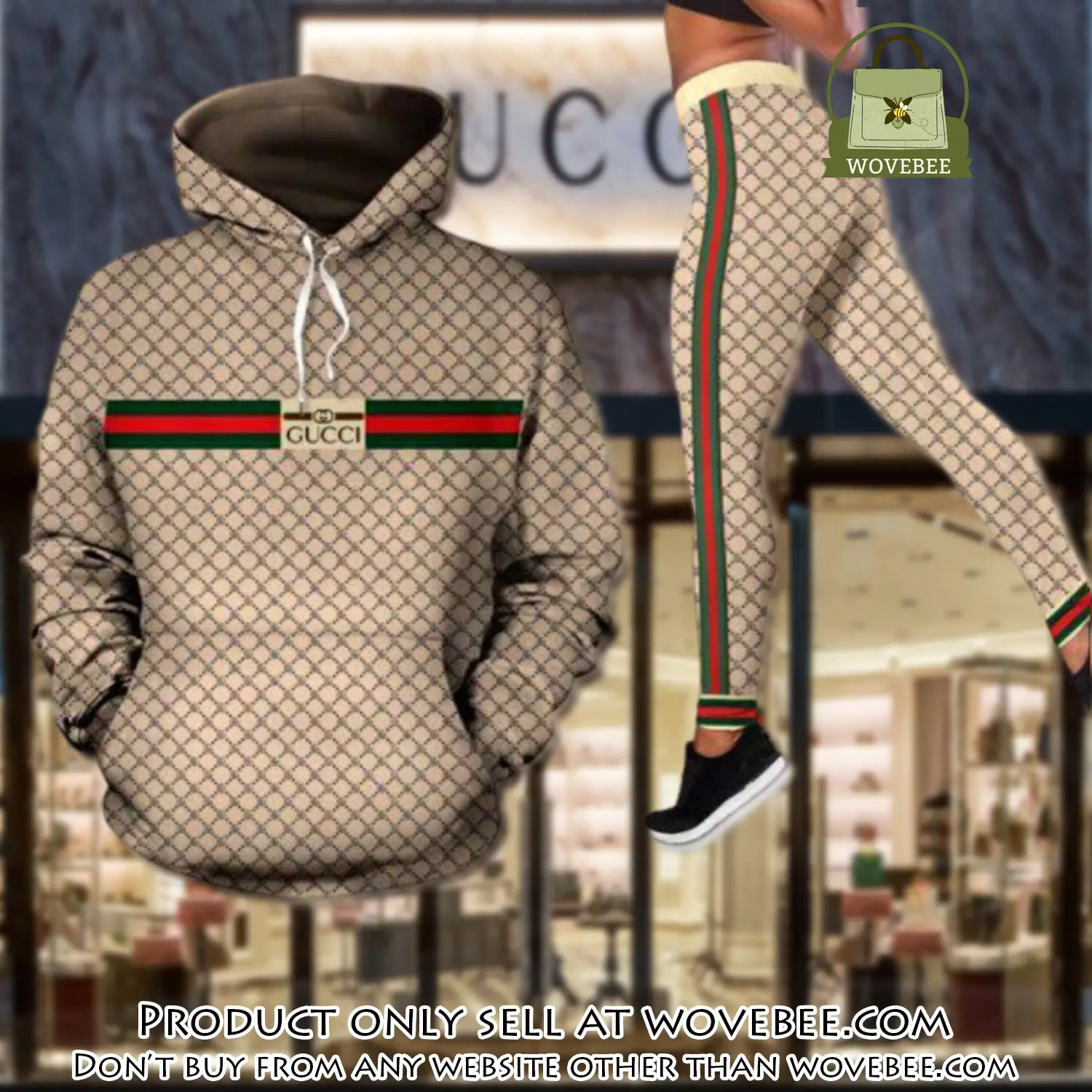 Gucci stripe hoodie legging set luxury for women vpm wvb5815984